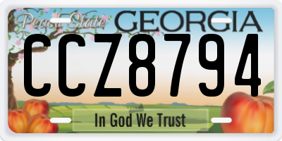 GA license plate CCZ8794
