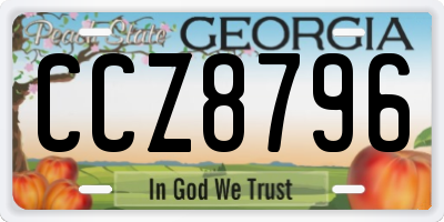 GA license plate CCZ8796