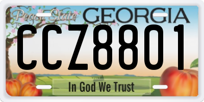GA license plate CCZ8801