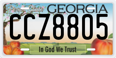 GA license plate CCZ8805