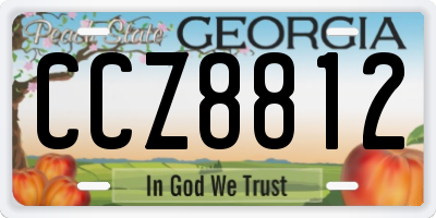 GA license plate CCZ8812