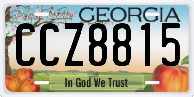 GA license plate CCZ8815