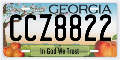 GA license plate CCZ8822