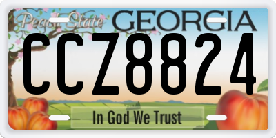 GA license plate CCZ8824