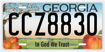 GA license plate CCZ8830