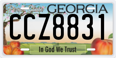 GA license plate CCZ8831