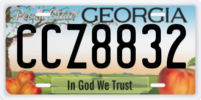 GA license plate CCZ8832