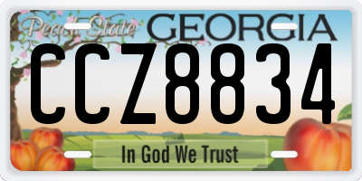 GA license plate CCZ8834