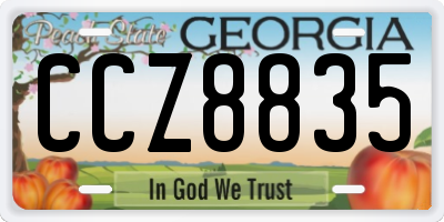GA license plate CCZ8835