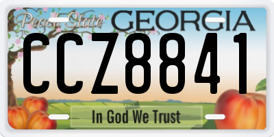 GA license plate CCZ8841