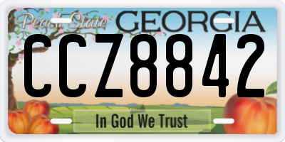 GA license plate CCZ8842
