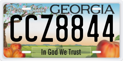 GA license plate CCZ8844