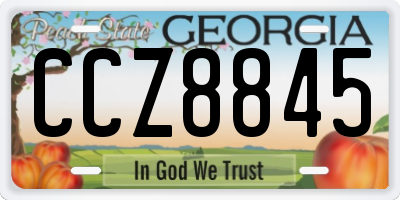 GA license plate CCZ8845