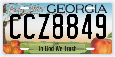 GA license plate CCZ8849