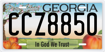GA license plate CCZ8850