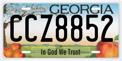 GA license plate CCZ8852