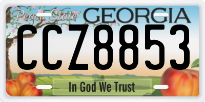 GA license plate CCZ8853
