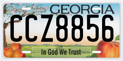 GA license plate CCZ8856