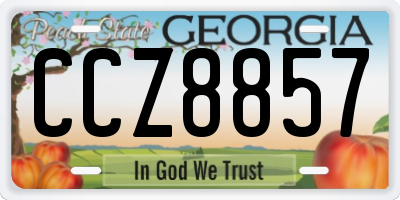 GA license plate CCZ8857