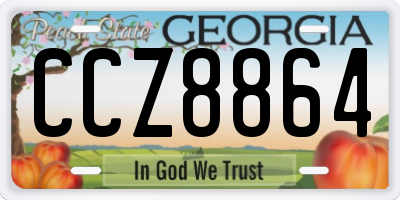 GA license plate CCZ8864