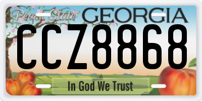 GA license plate CCZ8868
