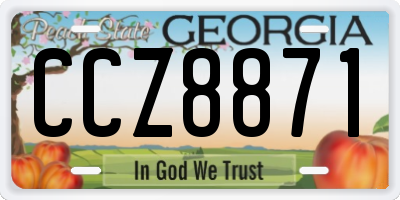 GA license plate CCZ8871