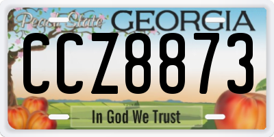 GA license plate CCZ8873