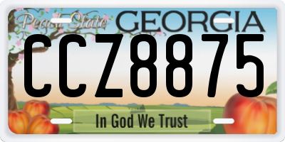 GA license plate CCZ8875