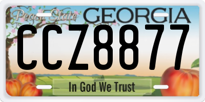 GA license plate CCZ8877