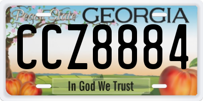 GA license plate CCZ8884