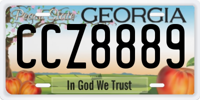 GA license plate CCZ8889
