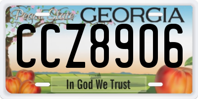 GA license plate CCZ8906