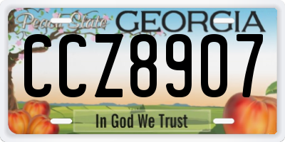 GA license plate CCZ8907