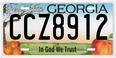 GA license plate CCZ8912
