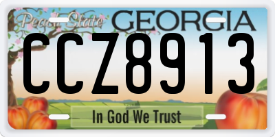 GA license plate CCZ8913