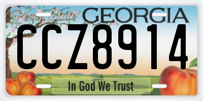 GA license plate CCZ8914