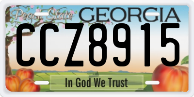 GA license plate CCZ8915