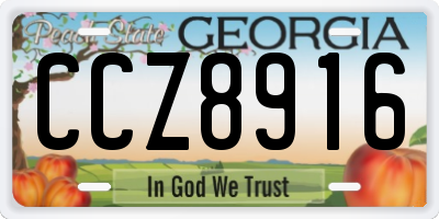 GA license plate CCZ8916