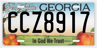 GA license plate CCZ8917