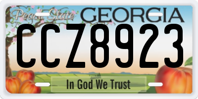 GA license plate CCZ8923