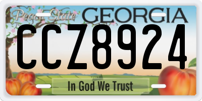 GA license plate CCZ8924