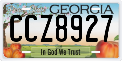 GA license plate CCZ8927