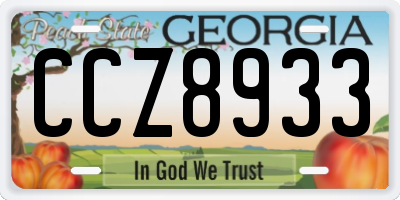 GA license plate CCZ8933