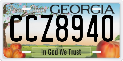 GA license plate CCZ8940
