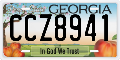GA license plate CCZ8941