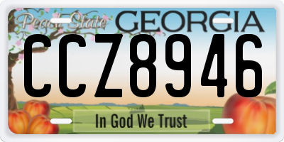 GA license plate CCZ8946