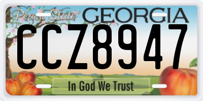 GA license plate CCZ8947