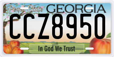 GA license plate CCZ8950