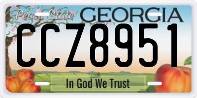 GA license plate CCZ8951