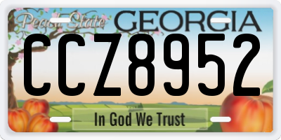 GA license plate CCZ8952